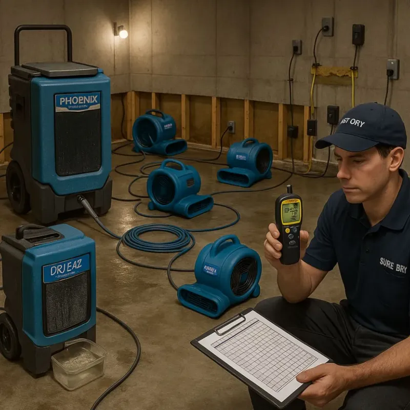 Structural Drying and Dehumidification process in Orrville, OH